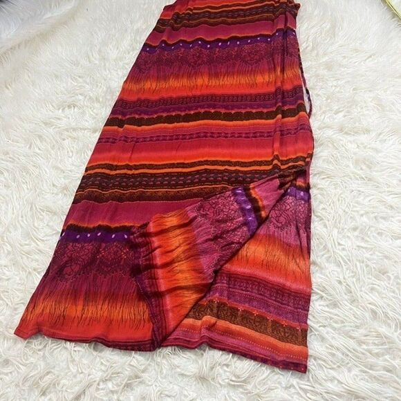 R&K Originals Womens Vintage 90s Red Sleeveless Sheath Abstract Maxi Dress 12P - Picture 9 of 12